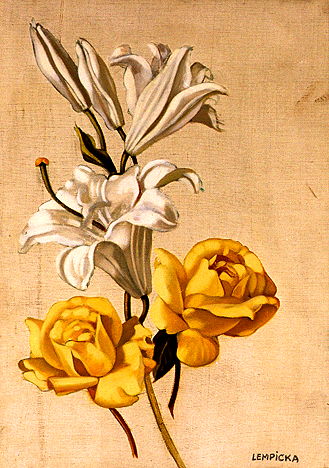 Tamara Lempicka  Lys et roses jaunes
